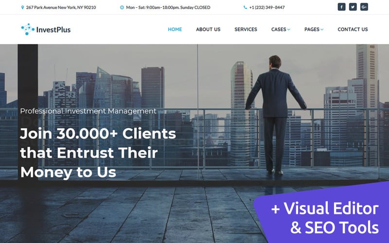 Invest Plus - Investment Company Moto CMS 3 Template
