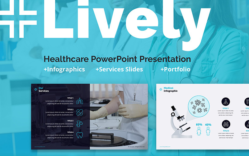 Modèle PowerPoint de diapositives PPT Lively Healthcare