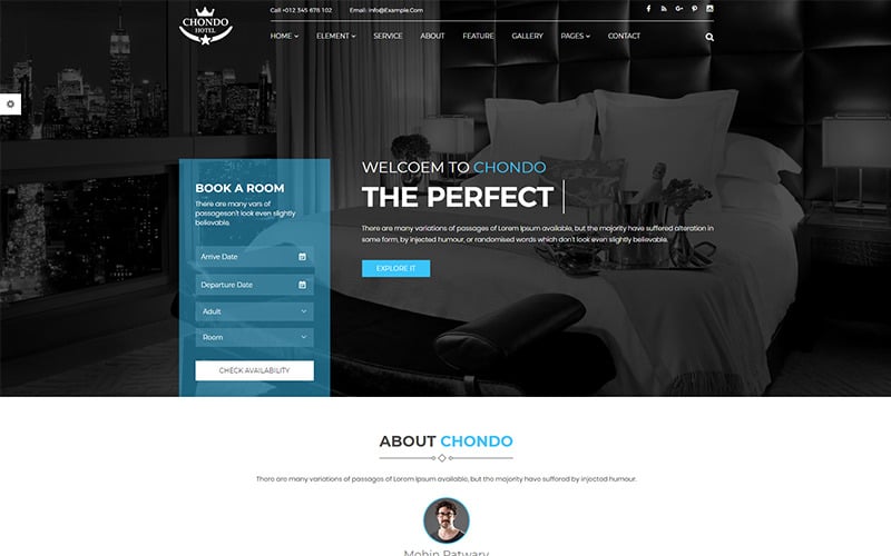 Chondo - Hotel HTML 网站 Template