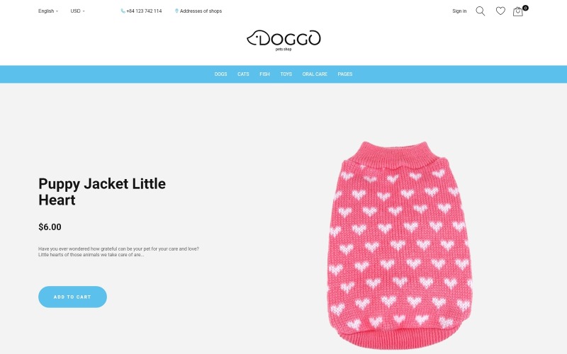 Doggo - Pet Shop PrestaShop-tema