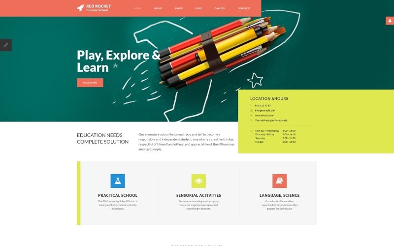 Red Rocket - Általános Iskola Joomla sablon