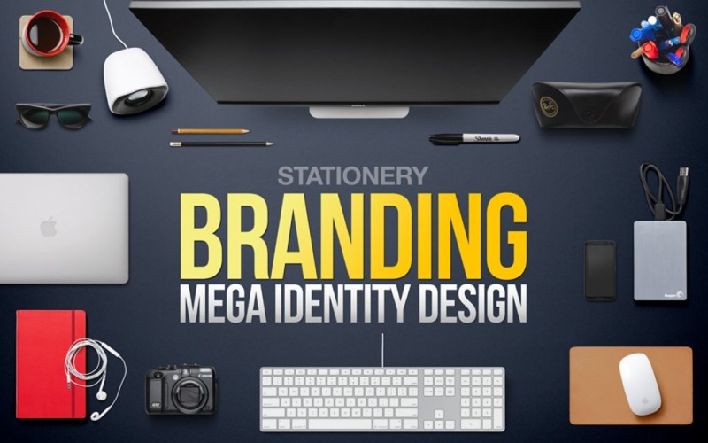 Briefpapier Branding Mega Identity Design - Huisstijlsjabloon