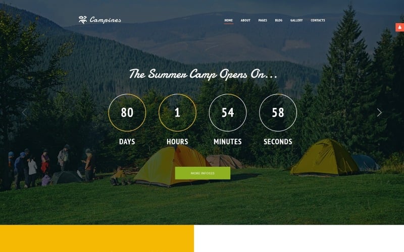 Campines - Plantilla Joomla de Campamento de verano brillante para niños y adolescentes