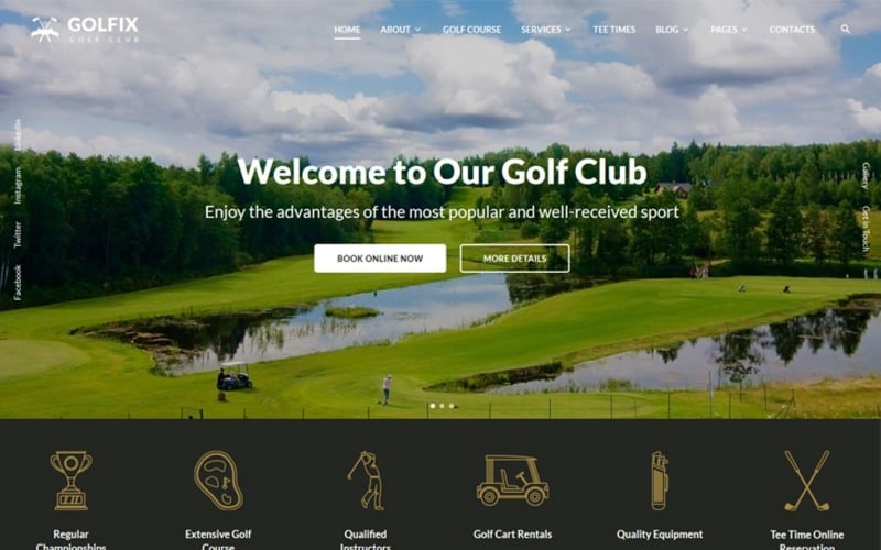 高尔夫俱乐部多页HTML网站模板