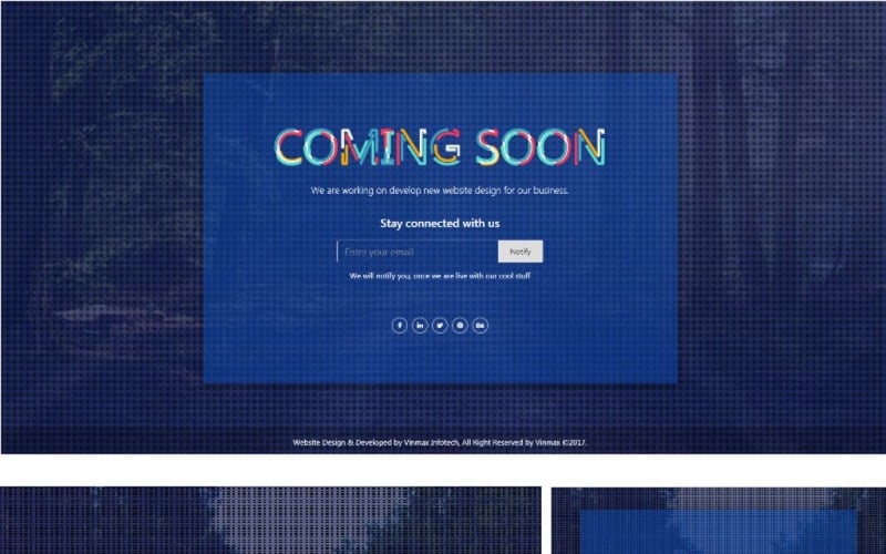 Max Coming Soon-Seite - Bootstrap 4 Responsive HTML-Spezialseite