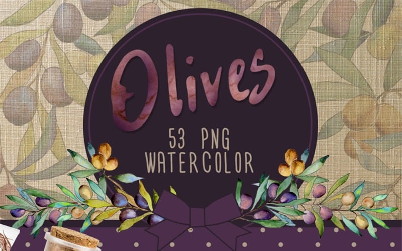 Olive Tree PNG Watercolor - - Ilustrace