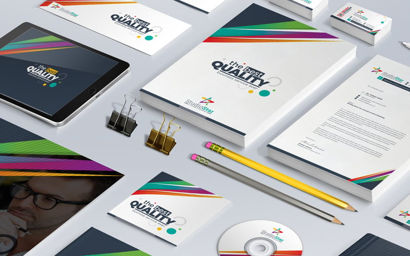 Briefpapier Mega Branding - - Vorlage für Corporate Identity