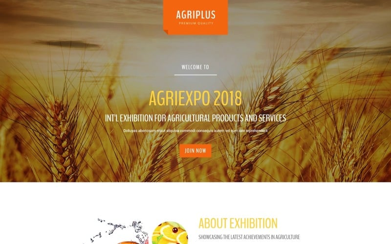 Agriplus -令人印象深刻的农业展览与内置的Novi Builder登陆页面模板
