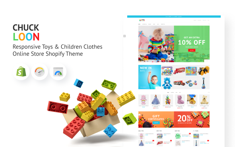 Chuck Loon -响应性购物主题为玩具和儿童服装在线商店