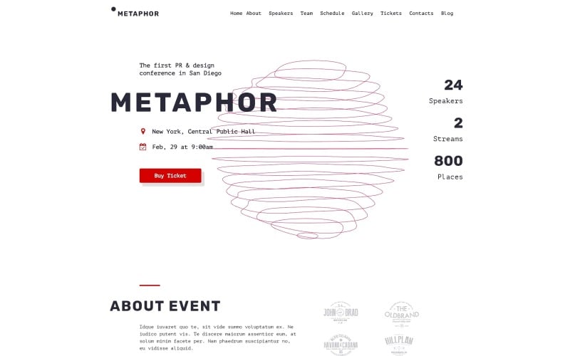 Metaphor - Creative Event Planner WordPress Theme