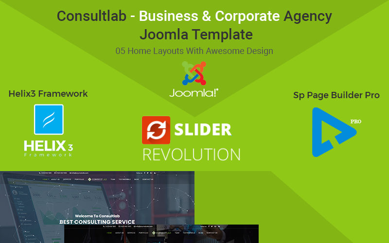 Consultlab - шаблон Joomla для бизнес и корпоративного агентства