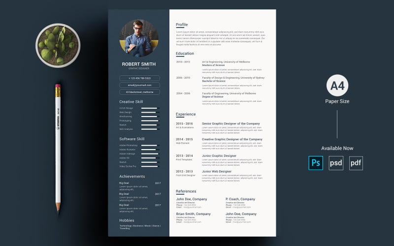 Robert Smith - Plantilla de curriculum vitae de diseñador gráfico