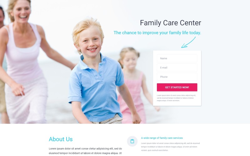Семья - Современное медицинское обслуживание, совместимое с шаблоном целевой страницы Novi Builder