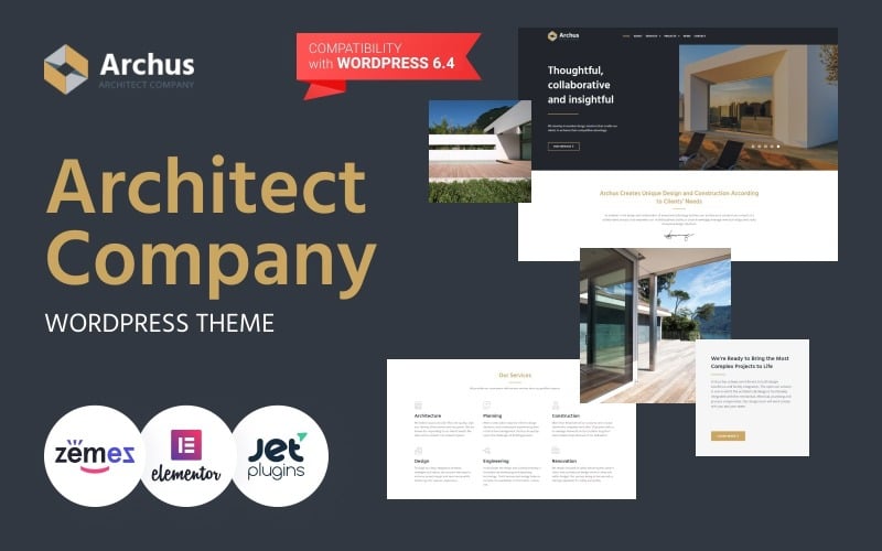Archus - Thème WordPress Elementor pour entreprise d'architectes