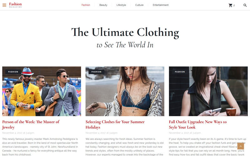 终极服装-时尚杂志多页HTML5网站模板