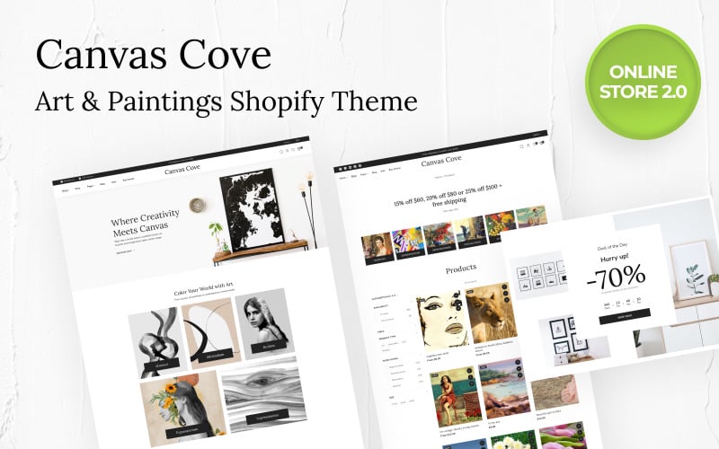 Canvas Cove – Csodálatos művészetek és festmények online áruház Shopify téma