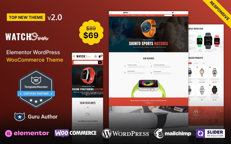 WatchOver - Tek Ürün Elementor WooCommerce Teması