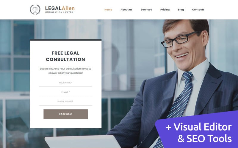 LegalAlien - Immigration 律师Moto CMS 3模板