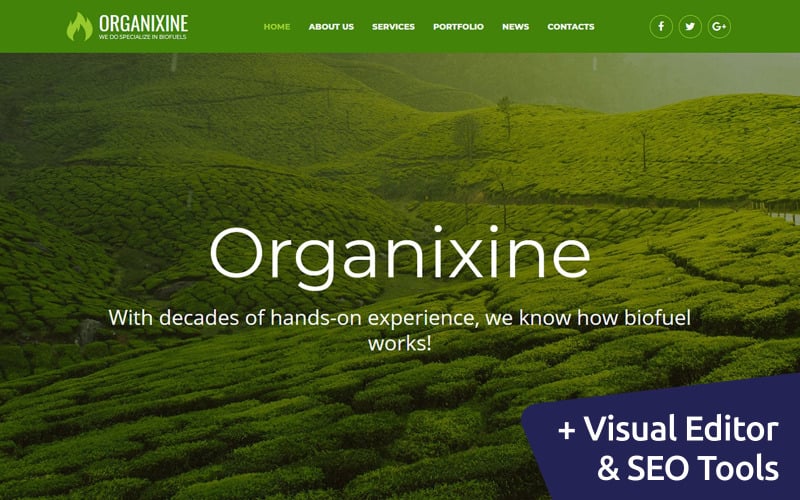 Organixine -绿色能源摩托CMS 3模板