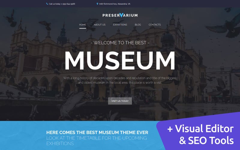 Preservarium -博物馆Moto CMS 3模板