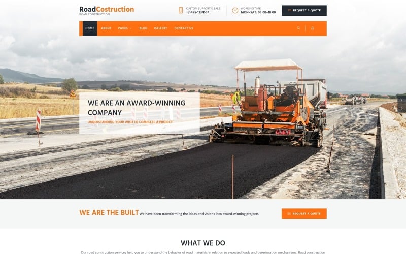 RoadLine - Solid Road construction Company的Joomla模板