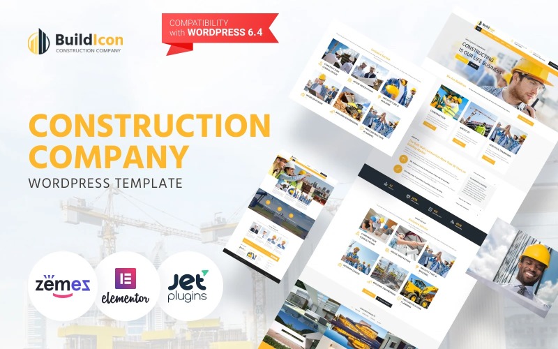 BuildIcon - Tema WordPress Elementor para empresa de construção