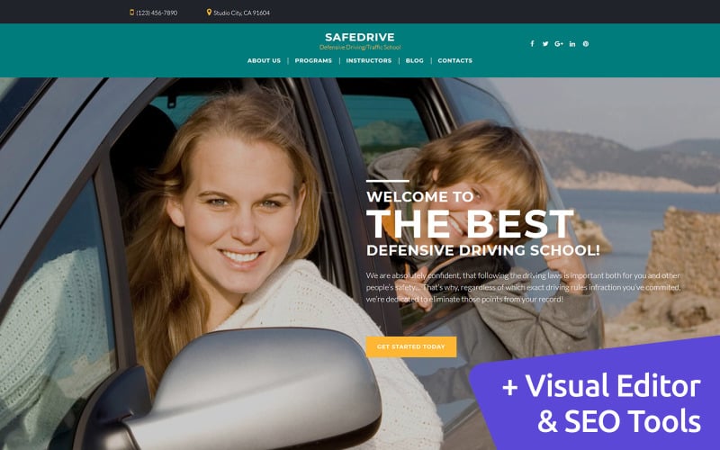 SafeDrive - шаблон автошколы Moto CMS 3
