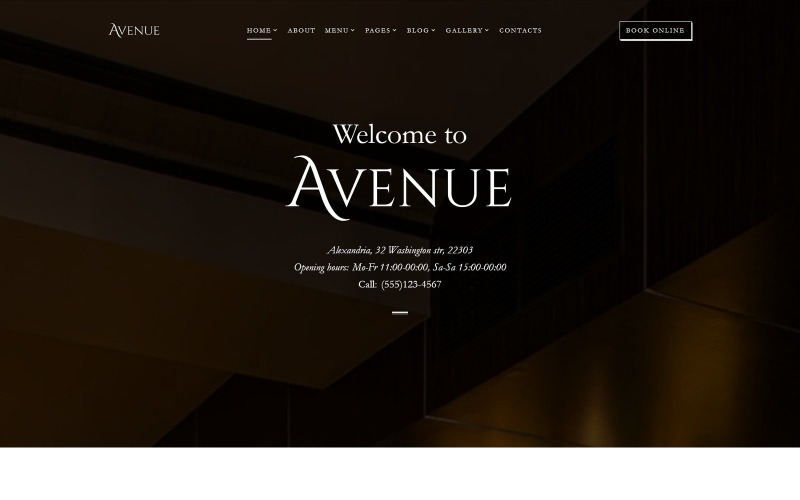 Avenue - Restaurant responsieve HTML-websitesjabloon met meerdere pagina's