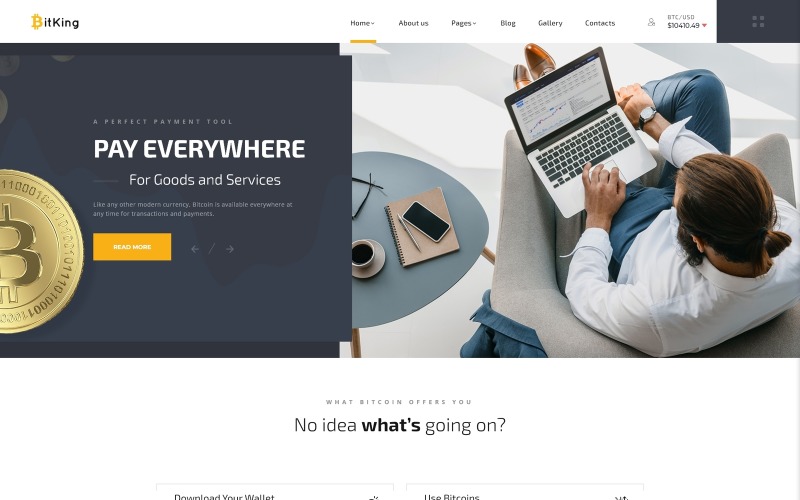 BitKing - kreativní šablona Joomla pro kryptoměnu