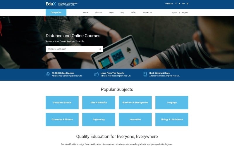 EduX-在线课程Joomla模板