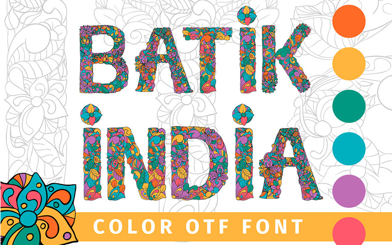 蜡染印度彩色OTF字体