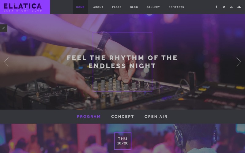 Ellatica - Szablon Joomla Nightclub