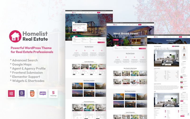 Homelist - Real Estate WordPress Theme