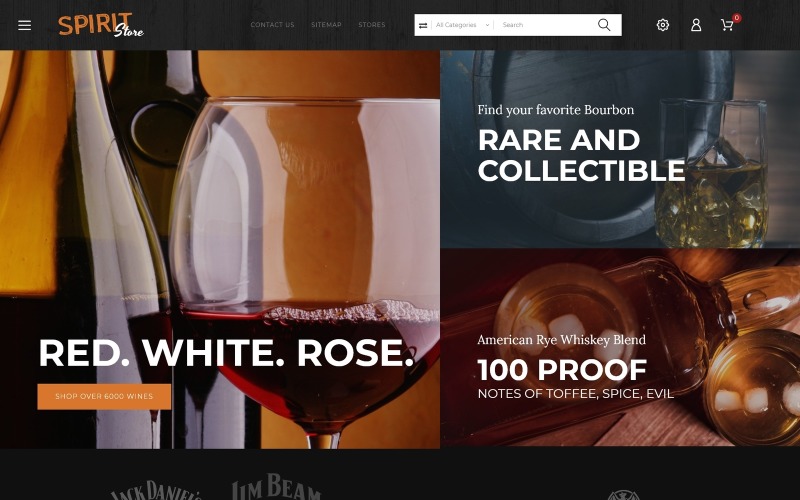 Spirit - obchod s lihovinami PrestaShop Theme