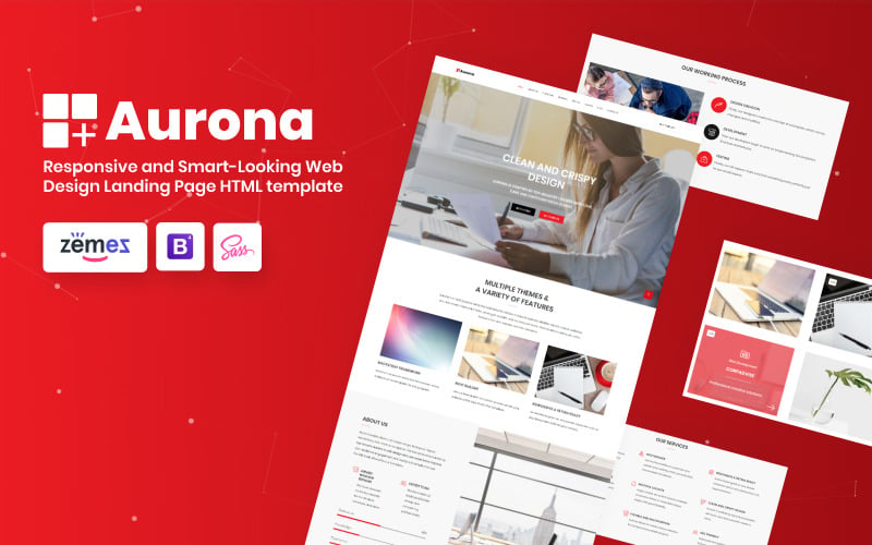 Aurona - modelo de página de destino HTML responsivo aos negócios
