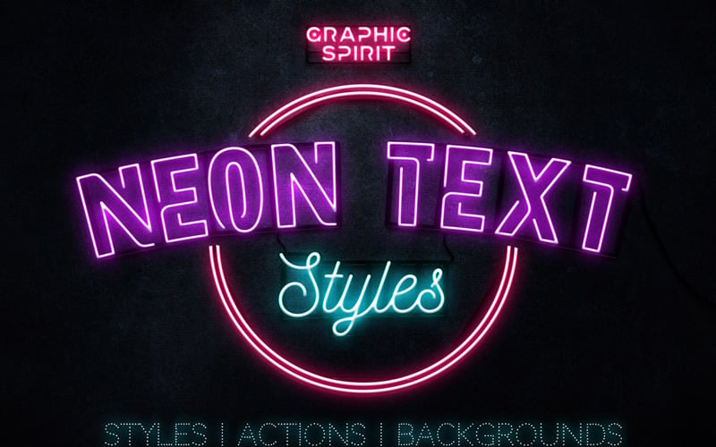 Pacchetto di stili ed extra per i livelli di testo al neon