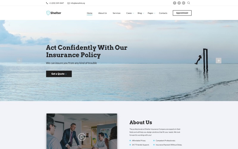 Shelter - Modèle de site Web Multipage HTML5 pour agence d'assurance