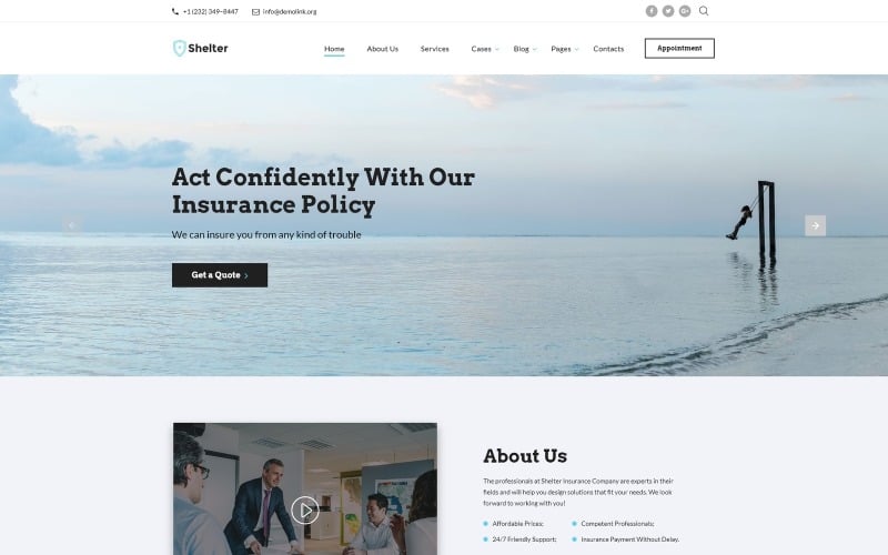 Shelter - Verzekeringsagentschap Multipage HTML5 Website Template