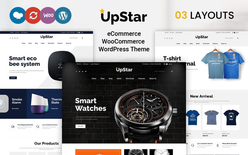 UpStar multifunctionele winkel WooCommerce-thema
