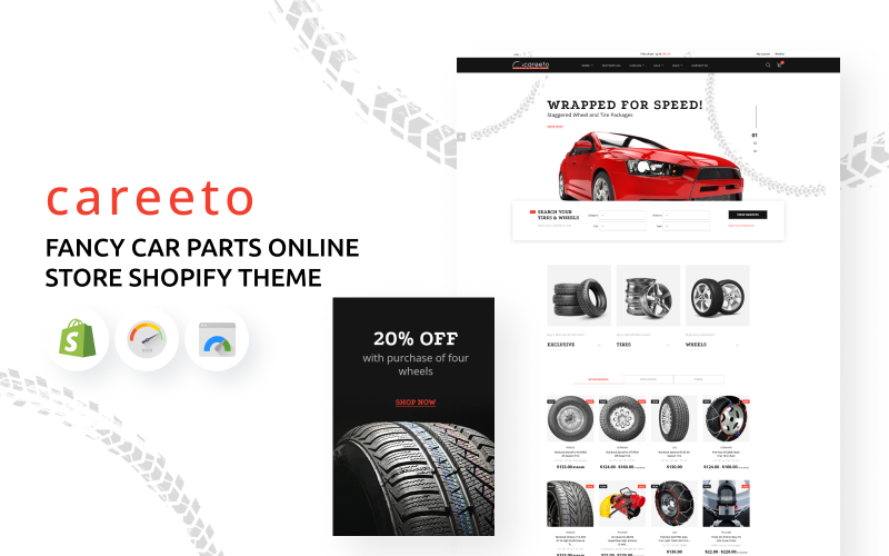 Careeto -时尚汽车零件网上商店主题Shopify