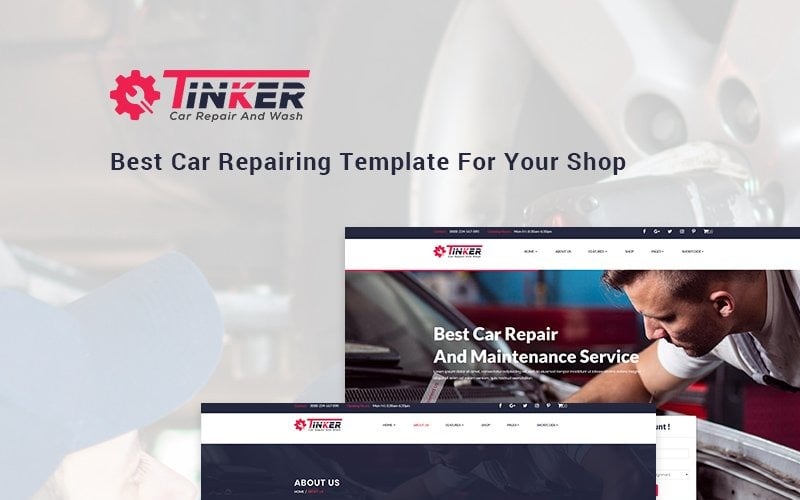 Tinker: la mejor plantilla para sitio web de reparación de automóviles