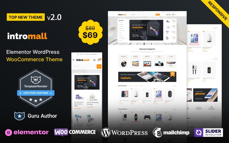 Intromall - Mega Mağaza Çok Amaçlı Elementor WooCommerce Teması