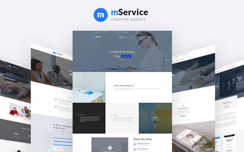 Mservice - Stylowy szablon wielostronicowej witryny agencji kreatywnej