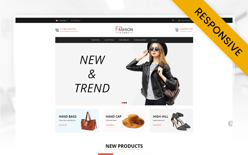 The Fashion - Modello reattivo OpenCart per negozio minimo