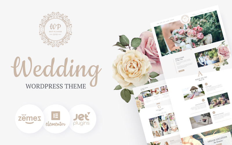 美丽的花朵- WordPress主题元素的婚礼