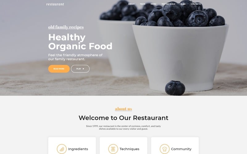 Restaurant - Cafe & 餐厅服务HTML5登陆页面模板