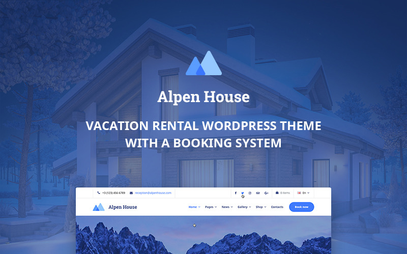 Сезонная аренда WordPress тема Elementor - Alpen House