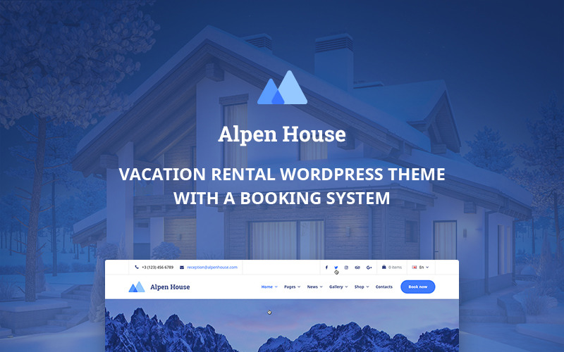 Vakantiewoning Elementor WordPress Theme - Alpen House