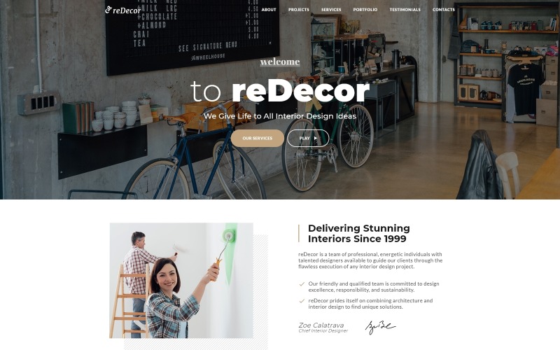 reDecor - Modèle de page de destination HTML5 pour la rénovation d'une maison