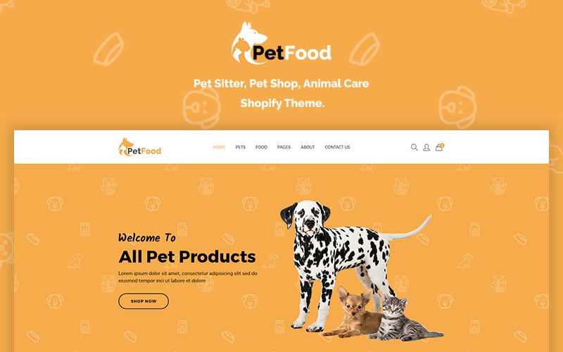 PetFood-宠物保姆，商店，动物护理Shopify主题